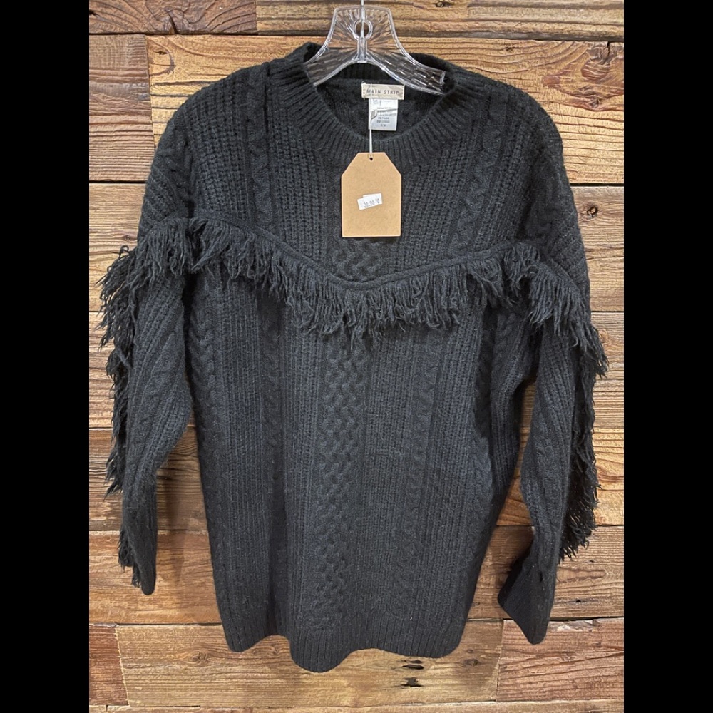 Black fringe sweater.